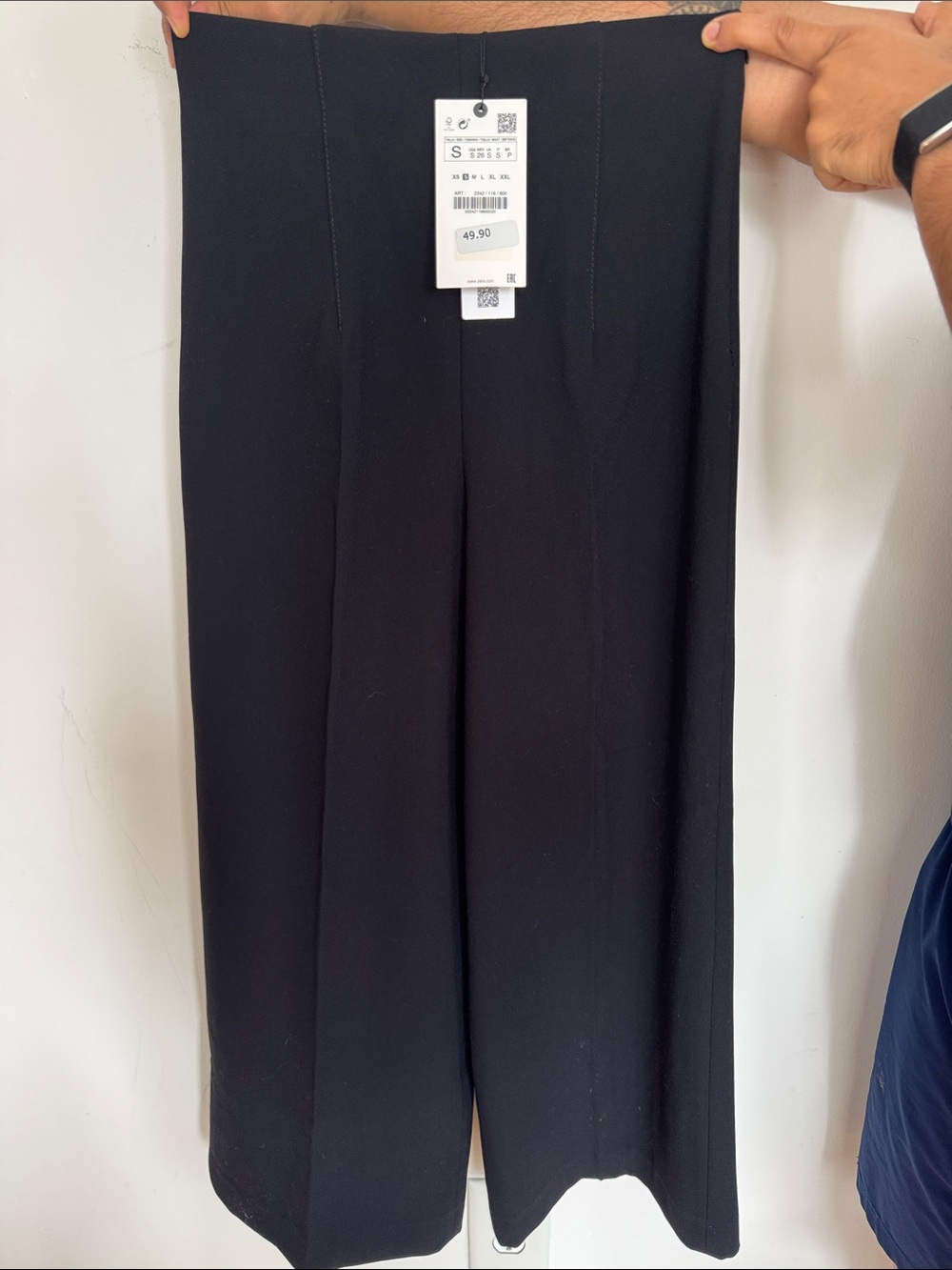 Zara Black Wide-Leg Trousers